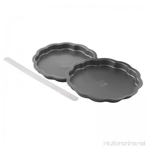 Sweet Creations Scallop Layer Cake Pan Set with Leveling Knife - B00WW6OIOE
